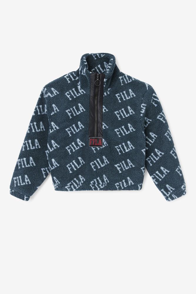 Fila Jacket Womens Black Jayla Sherpa Half Zip - Ireland 96412-GYWT